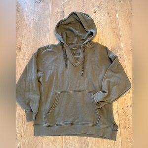 aerie Olive Green Pullover Hoodie with Kangaroo Pocket oversized XS